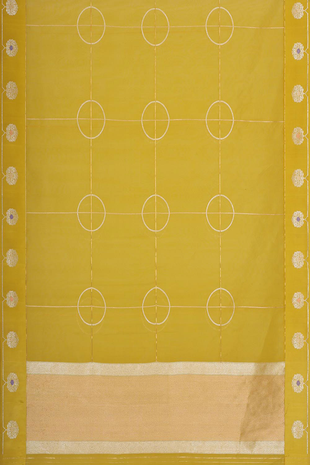 Image of Organza Golden Green Saree